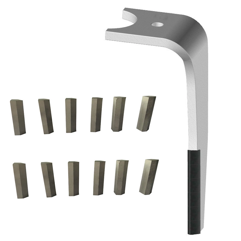 Tungsten carbide power harrow tines for soil preparation